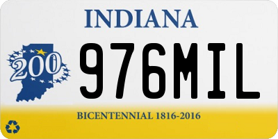 IN license plate 976MIL