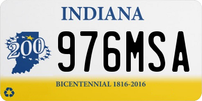 IN license plate 976MSA