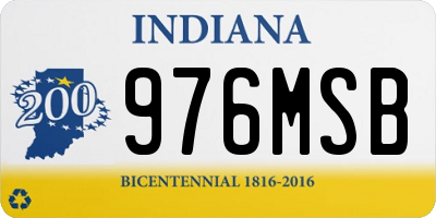 IN license plate 976MSB