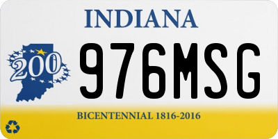 IN license plate 976MSG