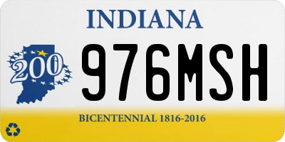 IN license plate 976MSH