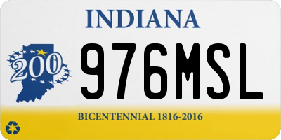 IN license plate 976MSL