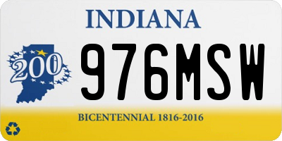 IN license plate 976MSW