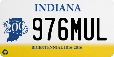 IN license plate 976MUL