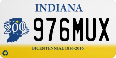 IN license plate 976MUX