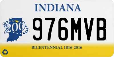 IN license plate 976MVB