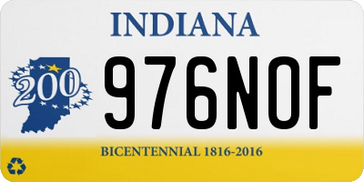 IN license plate 976NOF