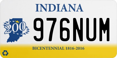 IN license plate 976NUM