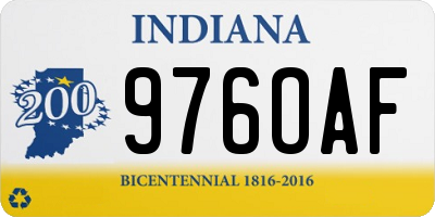 IN license plate 976OAF