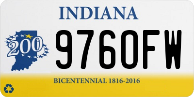 IN license plate 976OFW