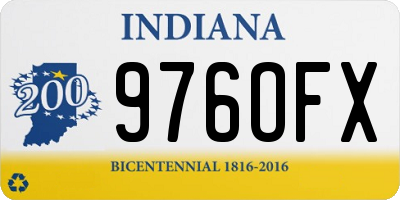 IN license plate 976OFX