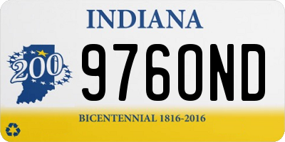 IN license plate 976OND