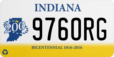 IN license plate 976ORG