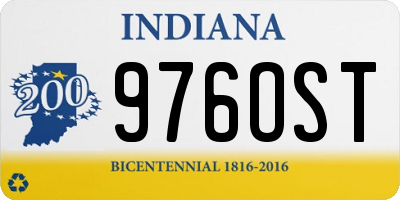 IN license plate 976OST