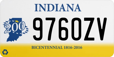 IN license plate 976OZV