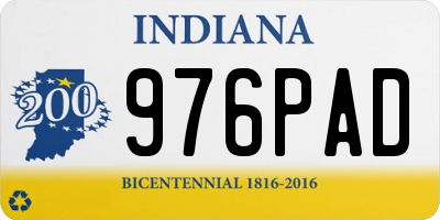 IN license plate 976PAD