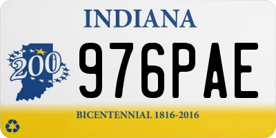IN license plate 976PAE