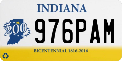 IN license plate 976PAM
