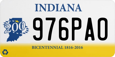 IN license plate 976PAO