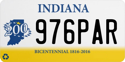 IN license plate 976PAR
