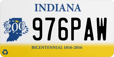 IN license plate 976PAW