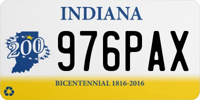 IN license plate 976PAX