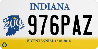 IN license plate 976PAZ