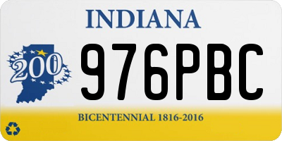 IN license plate 976PBC