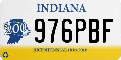 IN license plate 976PBF