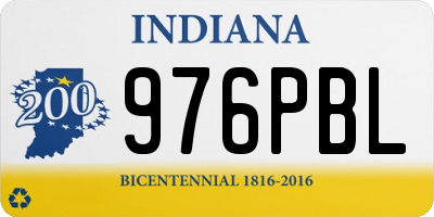 IN license plate 976PBL