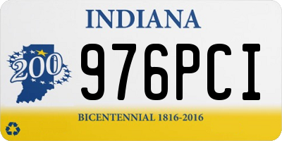 IN license plate 976PCI