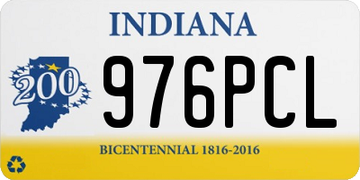 IN license plate 976PCL