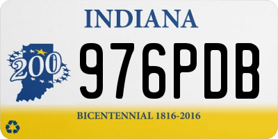 IN license plate 976PDB