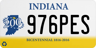IN license plate 976PES