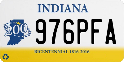 IN license plate 976PFA