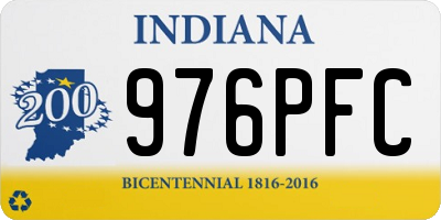IN license plate 976PFC