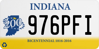 IN license plate 976PFI