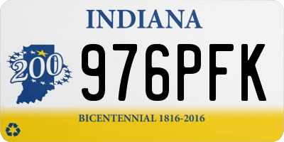 IN license plate 976PFK