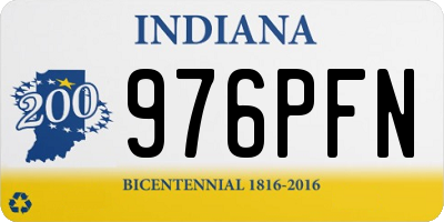 IN license plate 976PFN