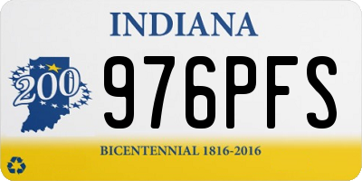 IN license plate 976PFS