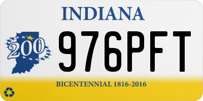 IN license plate 976PFT
