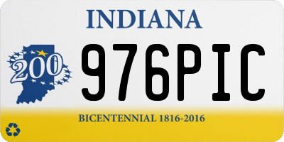 IN license plate 976PIC