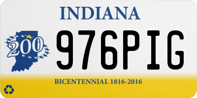 IN license plate 976PIG