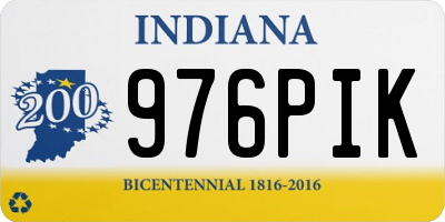 IN license plate 976PIK