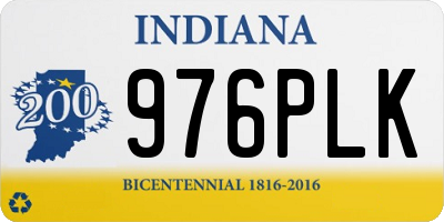 IN license plate 976PLK