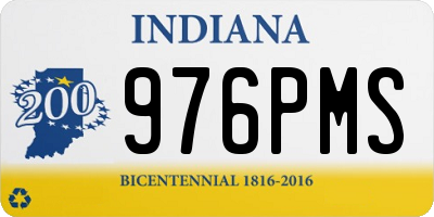 IN license plate 976PMS