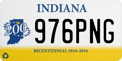 IN license plate 976PNG