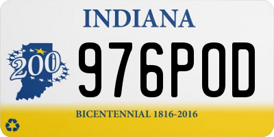 IN license plate 976POD