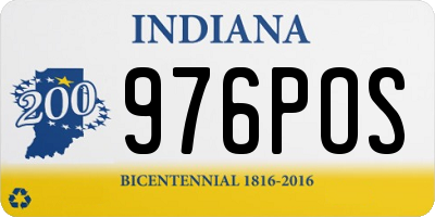 IN license plate 976POS