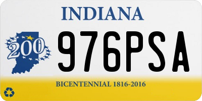 IN license plate 976PSA